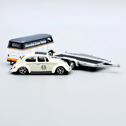 Volkswagen T1 Trailer And VW Beetle 1:64 autómodell