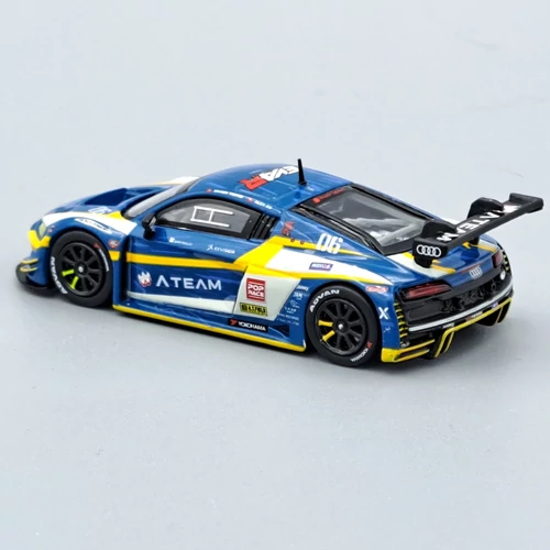 Audi R8 LMS EvA 2022 1:64 POP RACE kék fém autó modell