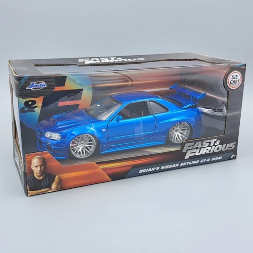 Nissan Skyline GTR R34 1:24 Brian Jada autó modell Fast&Furious
