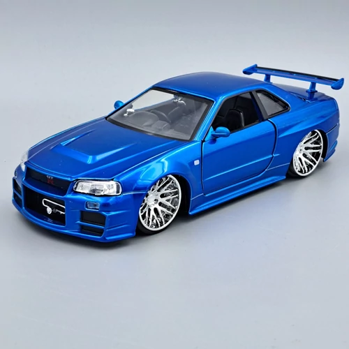 Nissan Skyline GTR R34 1:24 Brian Jada autó modell Fast&Furious