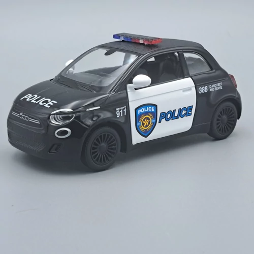 Fiat 500e Police kinsmart modellautó