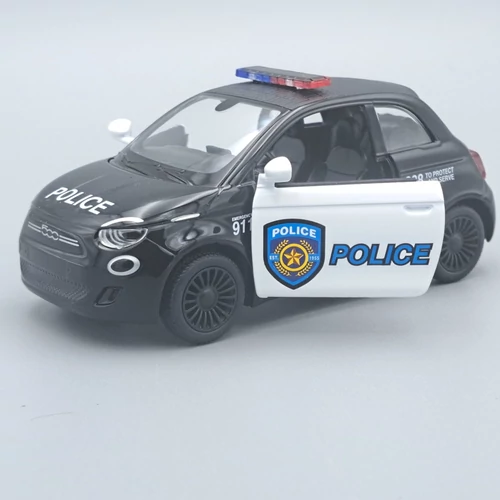 Fiat 500e Police kinsmart modellautó