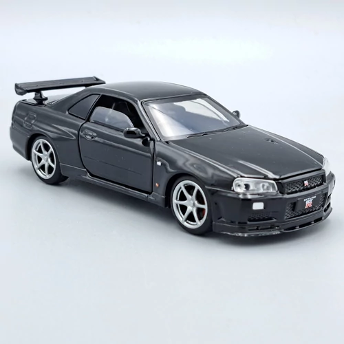 Nissan GT-R34 1:32 Tayumo fekete fém autómodell