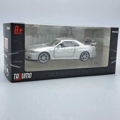 Nissan GT-R34 1:32 Tayumo ezüst fém kisautó