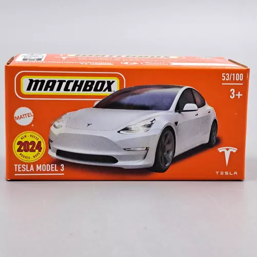 Tesla Model 3 1:64 Matchbox fehér fém autó modell