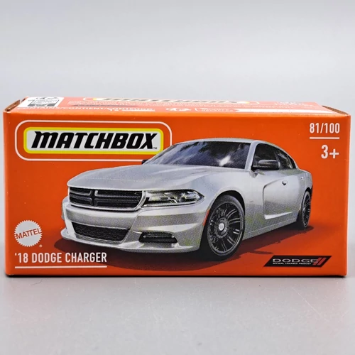 Dodge Charger 2018 1:64 Matchbox ezüst autó modell játék autó