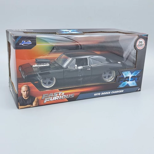 Dodge Charger R/T 1970 1:24 Dom fekete Fast&Furious fém retró modell autó
