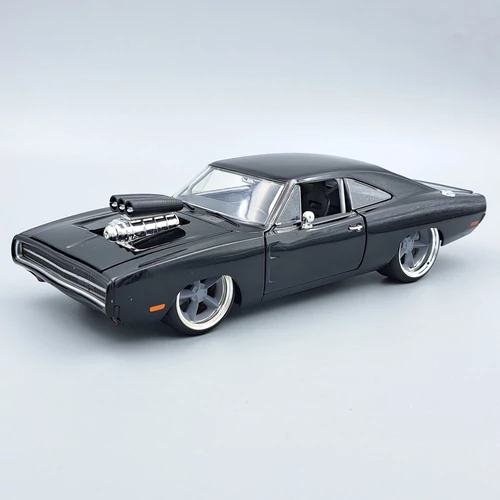 Dodge Charger R/T 1970 1:24 Dom fekete Fast&Furious fém retró modell autó