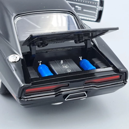 Dodge Charger R/T 1970 1:24 Dom fekete Fast&Furious fém retró modell autó