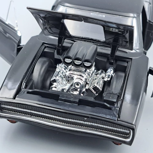 Dodge Charger R/T 1970 1:24 Dom fekete Fast&Furious fém retró modell autó