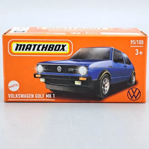 Volkswagen Golf MK 1 1:64 kék Matchbox retró kisautó
