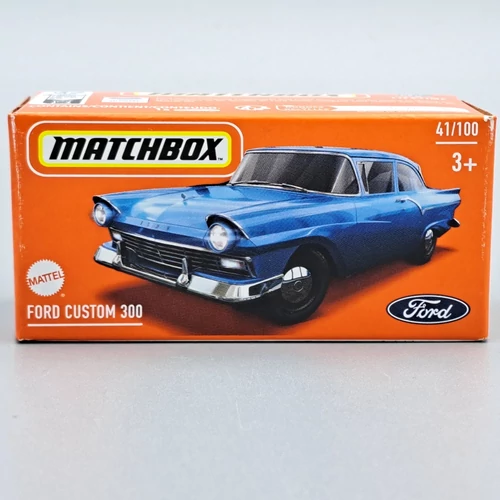 Ford Custom 300 kék 1:64 Matchbox fém modell autó
