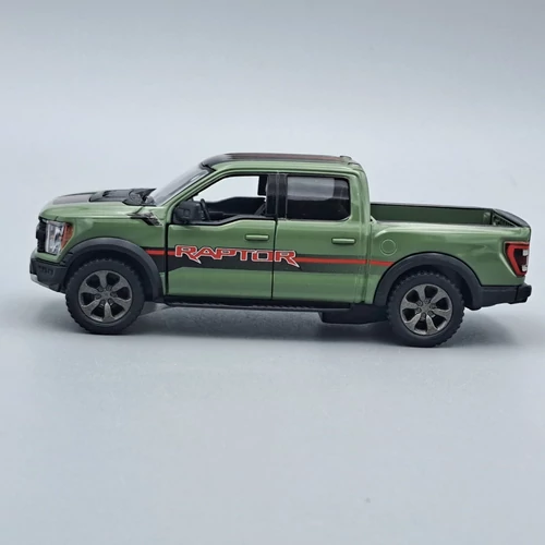 Ford F-150 Raptor mintás Zöld Kinsmart fém autó modell