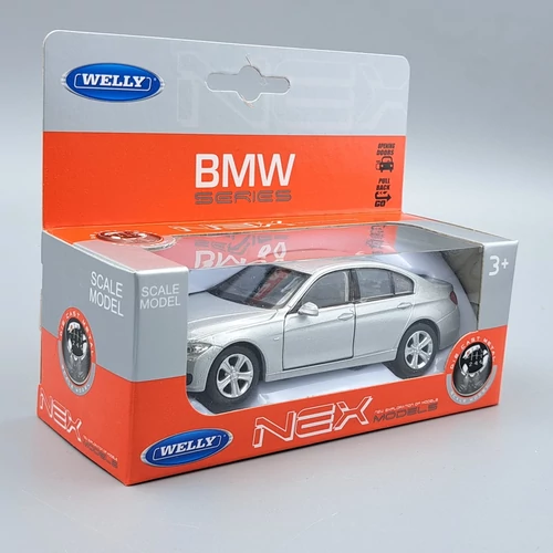 BMW 335i ezüst Welly modell autó