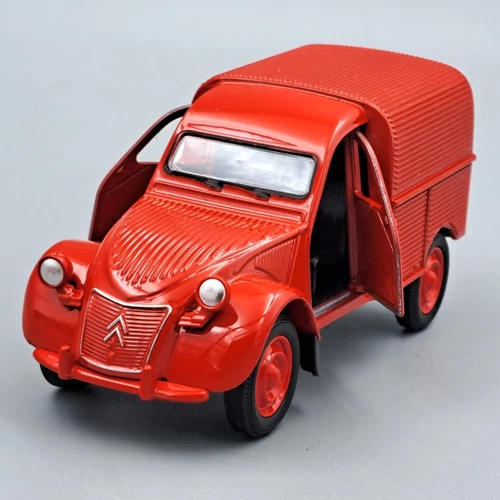 Citroen 2CV Furgon piros Welly retró autómodell