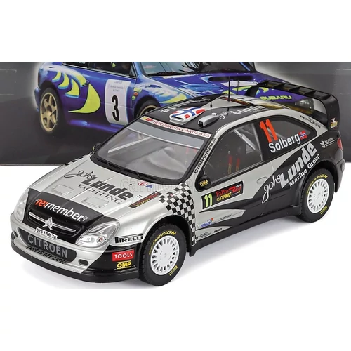 Citroen Xsara WRC 1:18 Solberg #11 autó modell vitrinben