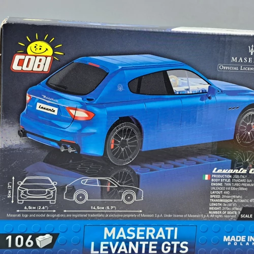 Cobi Maserati Levante 1:35 106db. 24569 építhető autó modell