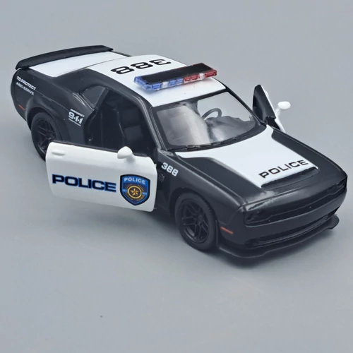Dodge Challenger SRT Damon 170 rendőr Kinsmart autó modell, kisautó