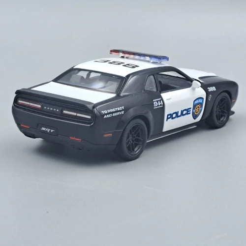 Dodge Challenger SRT Damon 170 rendőr Kinsmart autó modell, kisautó
