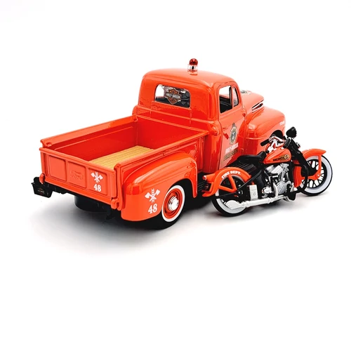 Ford F1 Pick-up 1936+Harley Tűzoltó 1:24 autómodell Maista