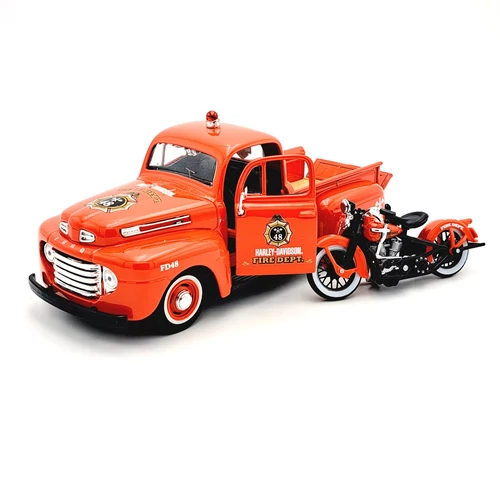 Ford F1 Pick-up 1936+Harley Tűzoltó 1:24 Maisto autómodell