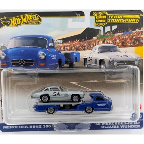 Mercedes 300SL + Mercedes Blaues Wunder retró modellautó kisautó