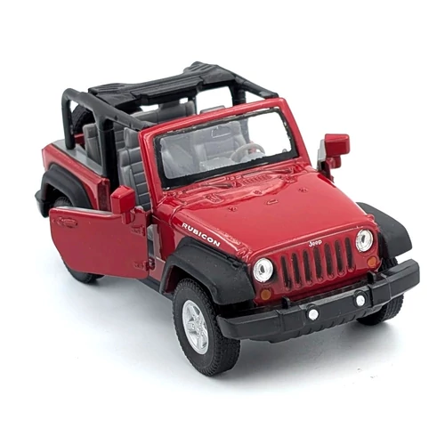 Jeep Wrangler Welly modellautó piros fémautó