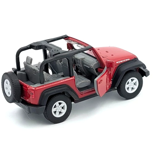 Jeep Wrangler Welly modellautó piros fémautó