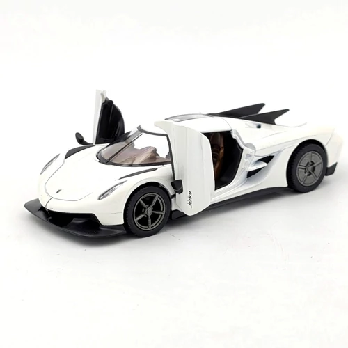Koenigsegg Jesko Absolut Kinsmart fehér kisautó