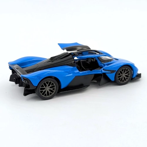 Aston Martin Valkyrie Kinsmart kék játékautó