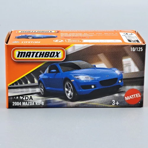 Mazda RX-8 2004 kék 1:64 Matchbox modell autó