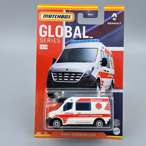 Renault Master Ambulance Matchbox piros bliszteres die cast modell