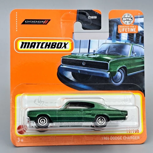 Dodge Charger 1966 1:64 Matchbox zöld autómodell