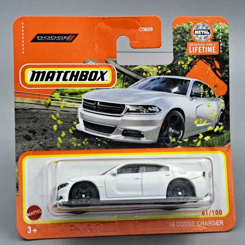 Dodge Charger 2018 1:64 Matchbox ezüst  autó modell