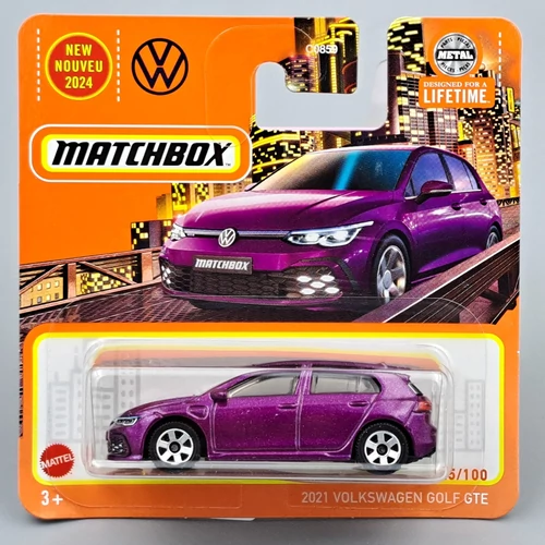 Volkswagen Golf GTE 2021 1:64 Matchbox autó modell, játékautó