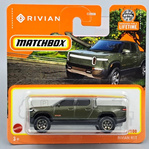 Rivian R1T 1:64 Matchbox autó modell, játékautó