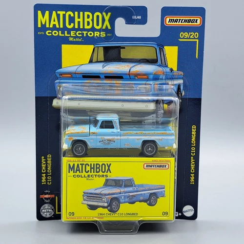 Chevy C10 Longbed '64 Matchbox Collecto retró teherautó modell