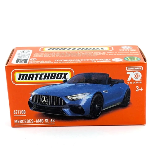  Mercedes AMG SL 63 1:64 Matchbox kék fém kisautó modellautó