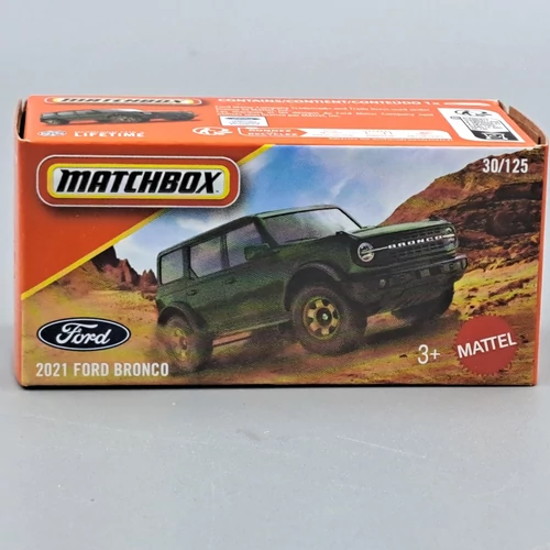 Ford Bronco 2021 zöld Matchbox modell kisautó