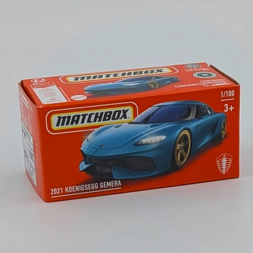 Koenigsegg Gemera 2021 Matchbox kék kisautó modell