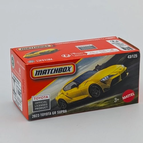 Toyota GR Supra 2023 Matchbox sárga  kisautó modell