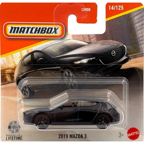 Mazda 3 2019 fekete Matchbox modell autó