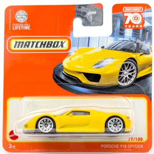 Porsche 918 Spyder sárga Matchbox kisautó