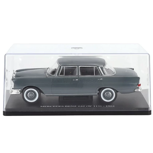 Mercedes Benz 220 W111 1:24 Edicola retró modell autó vitrinben