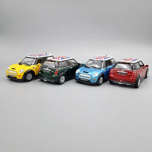 Mini Cooper S Angol zászlós bordó Kinsmart fémautó