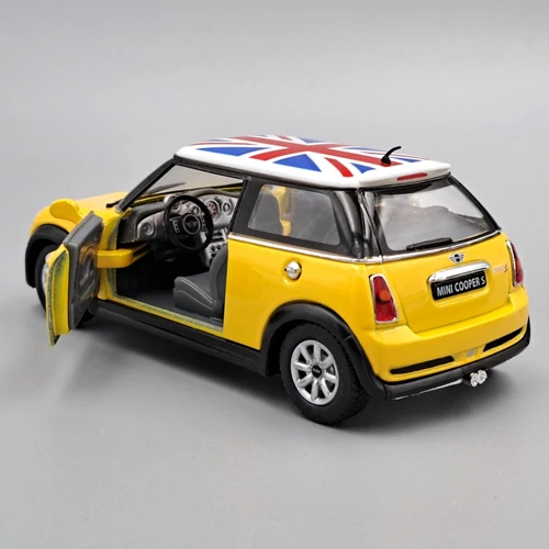 Mini Cooper S Angol zászlós zöld Kinsmart fémautó