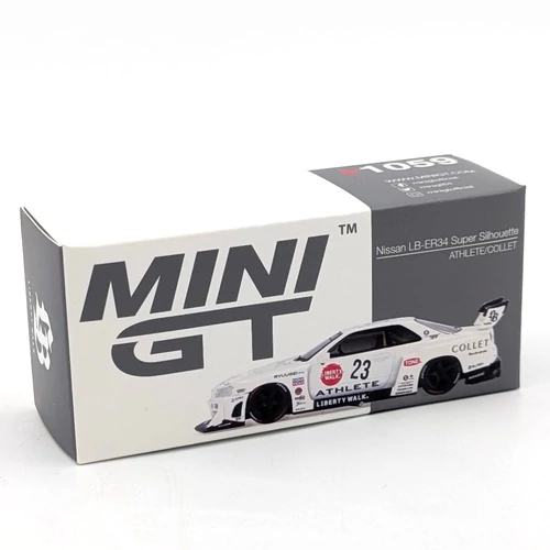 Nissan LB-ER34 1:64 Mini GT modell 1059 autómodell