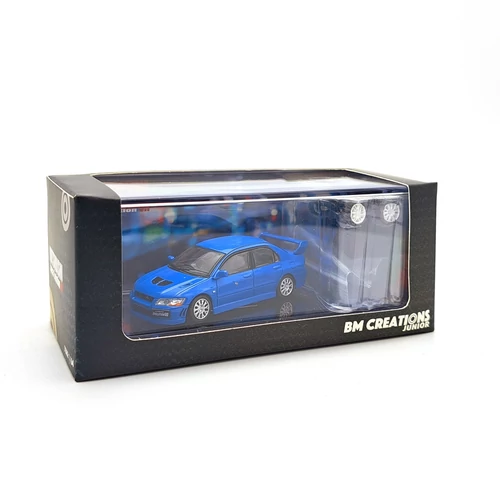 Mitsubishi Lancer Evo VII RHD 1:64 Kék kisautó