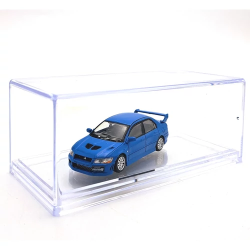 Mitsubishi Lancer Evo VII RHD 1:64 Kék fémautó