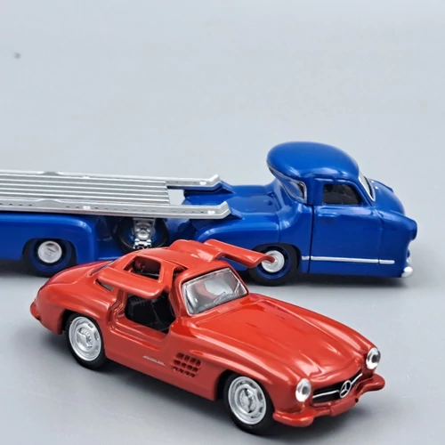 Mercedes Renntransporter + 300Sl 1:64 norev modell autó